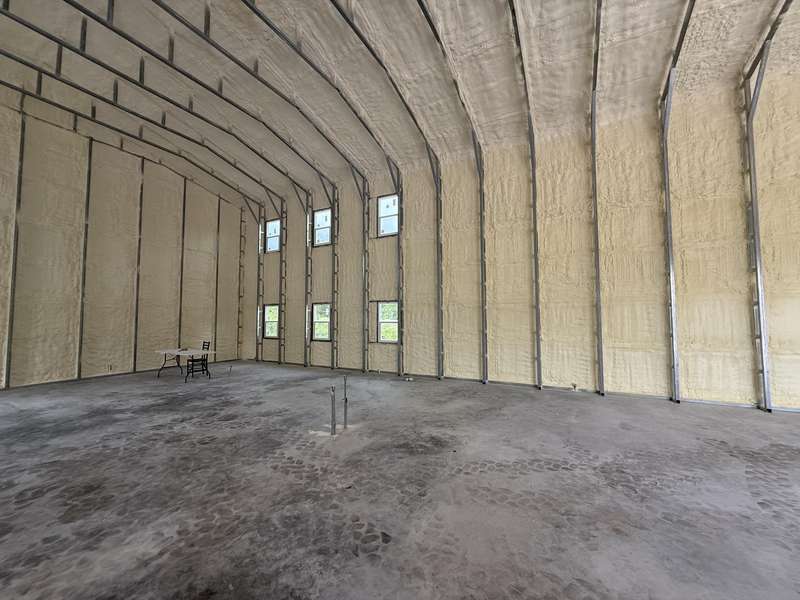 Spray foam insulation installation