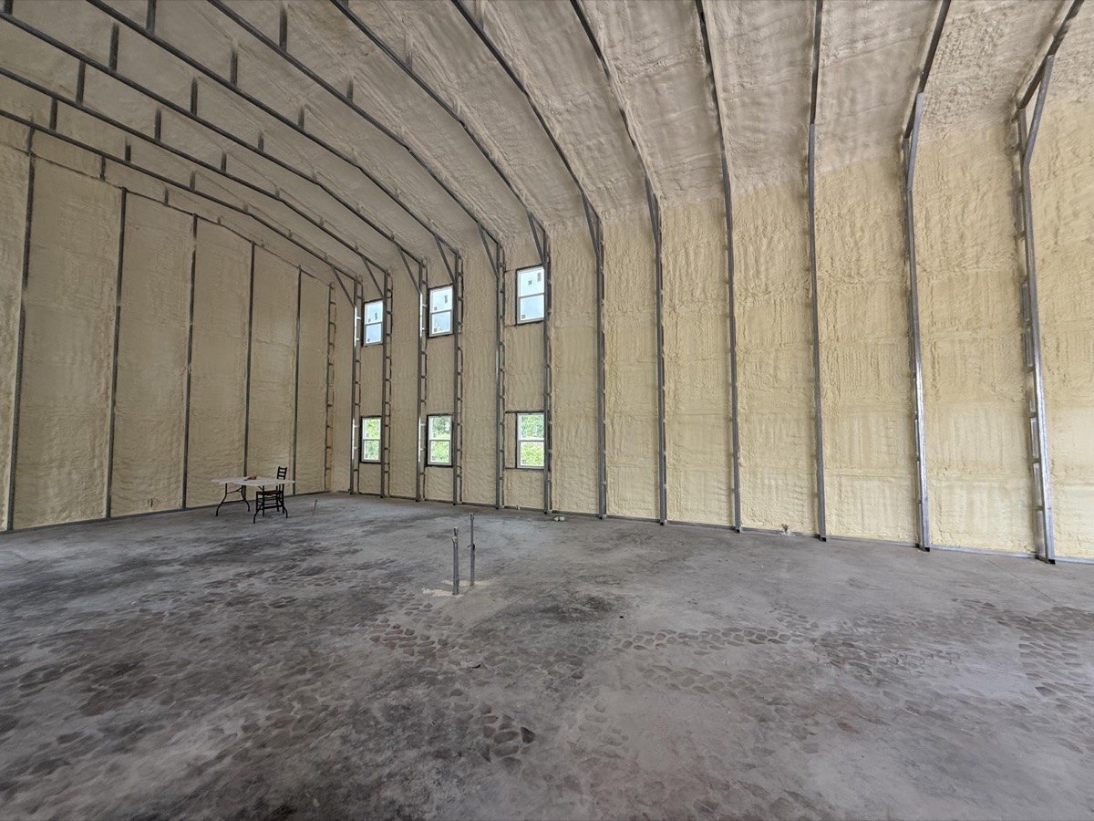 Spray foam insulation installation